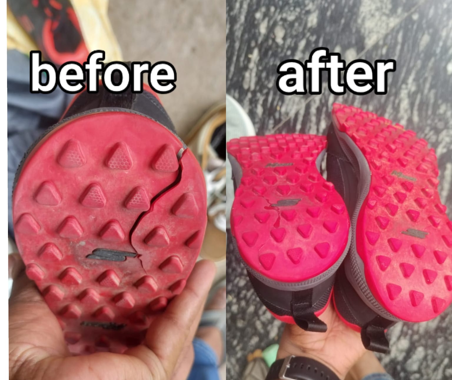 Luxury shoe revival before and after result
