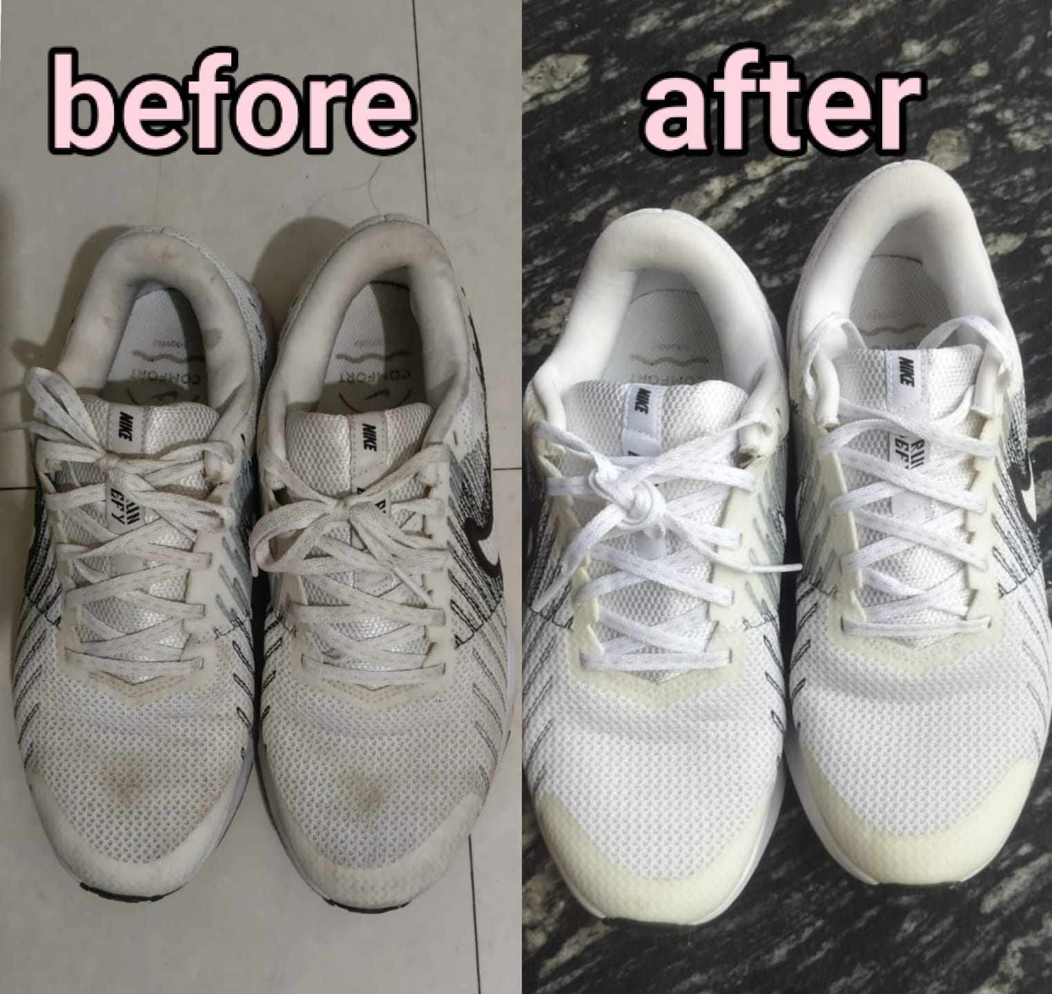 Leather shine restoration before and after result