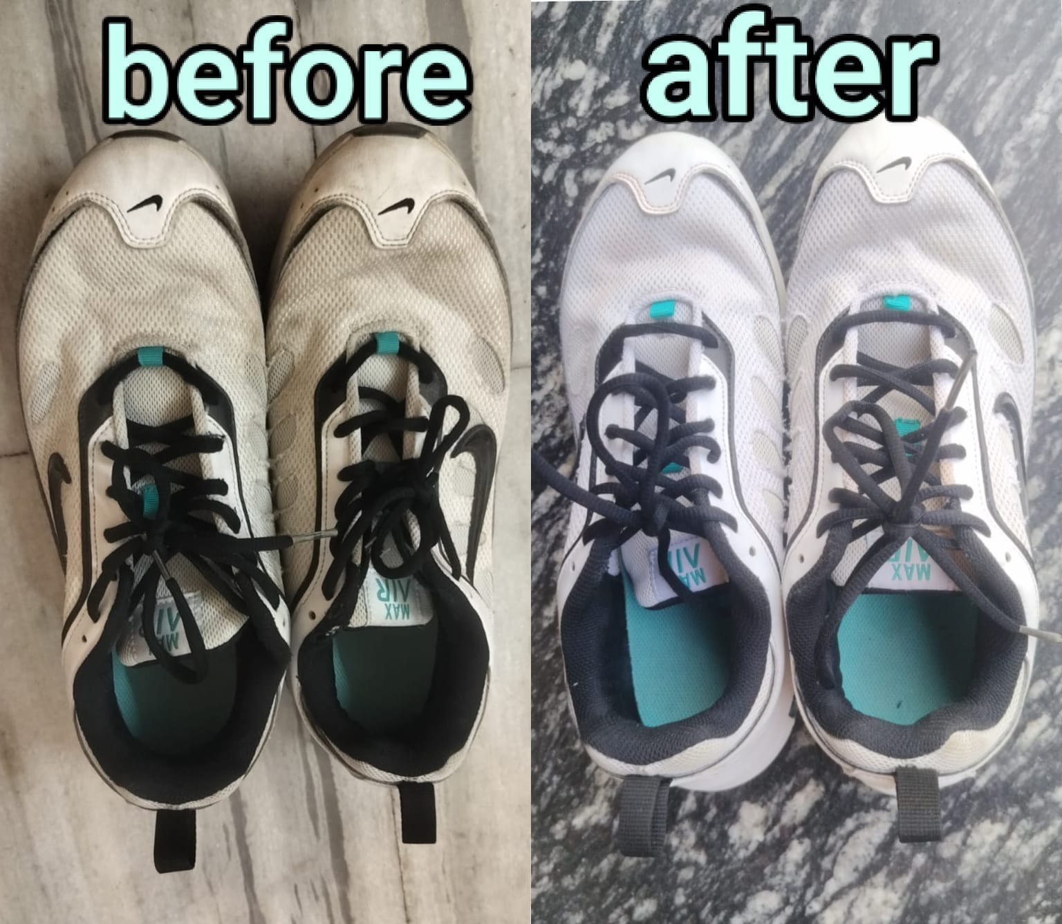 Signature shoe restore before and after result