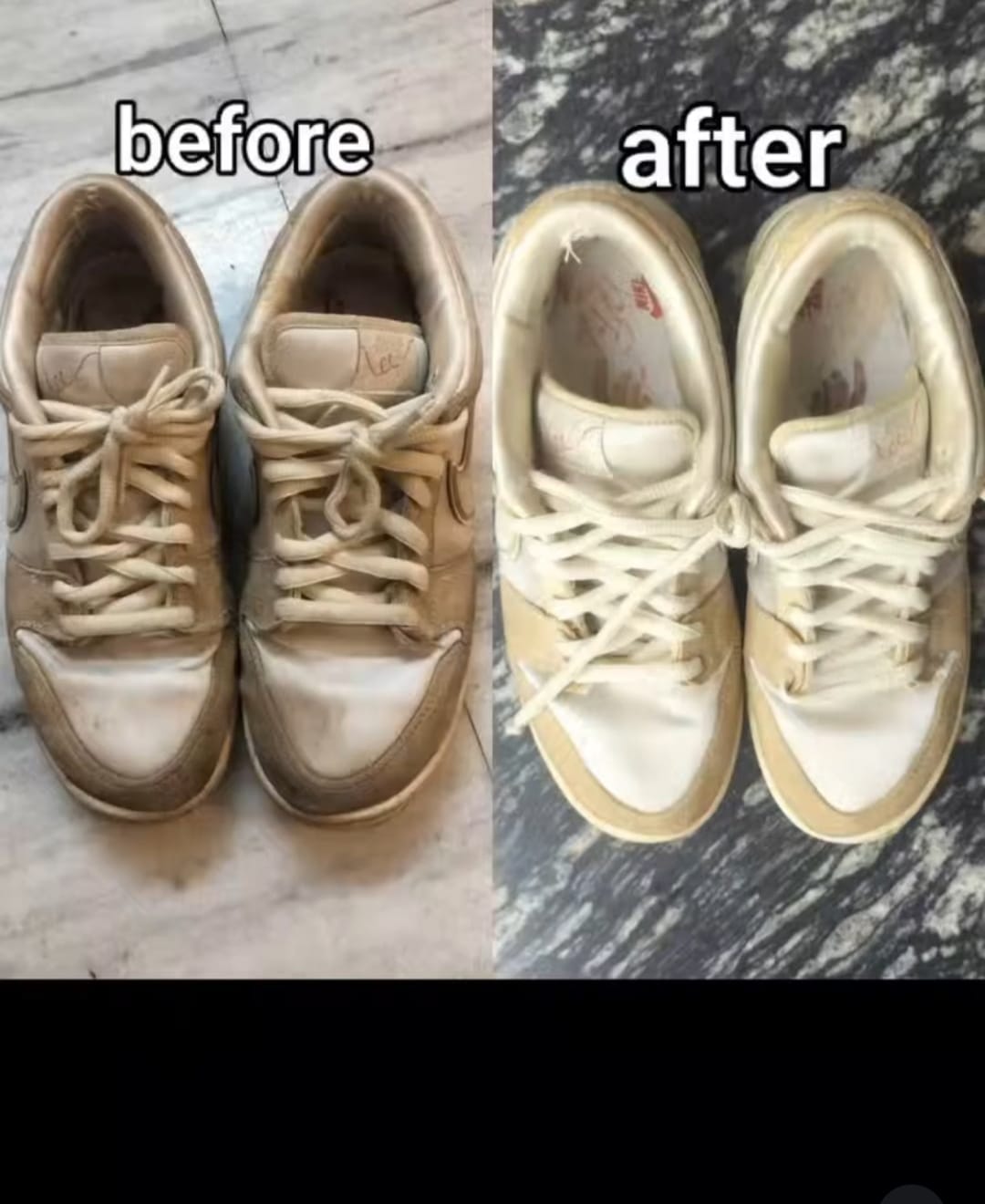 Studio shoe polishing before and after result