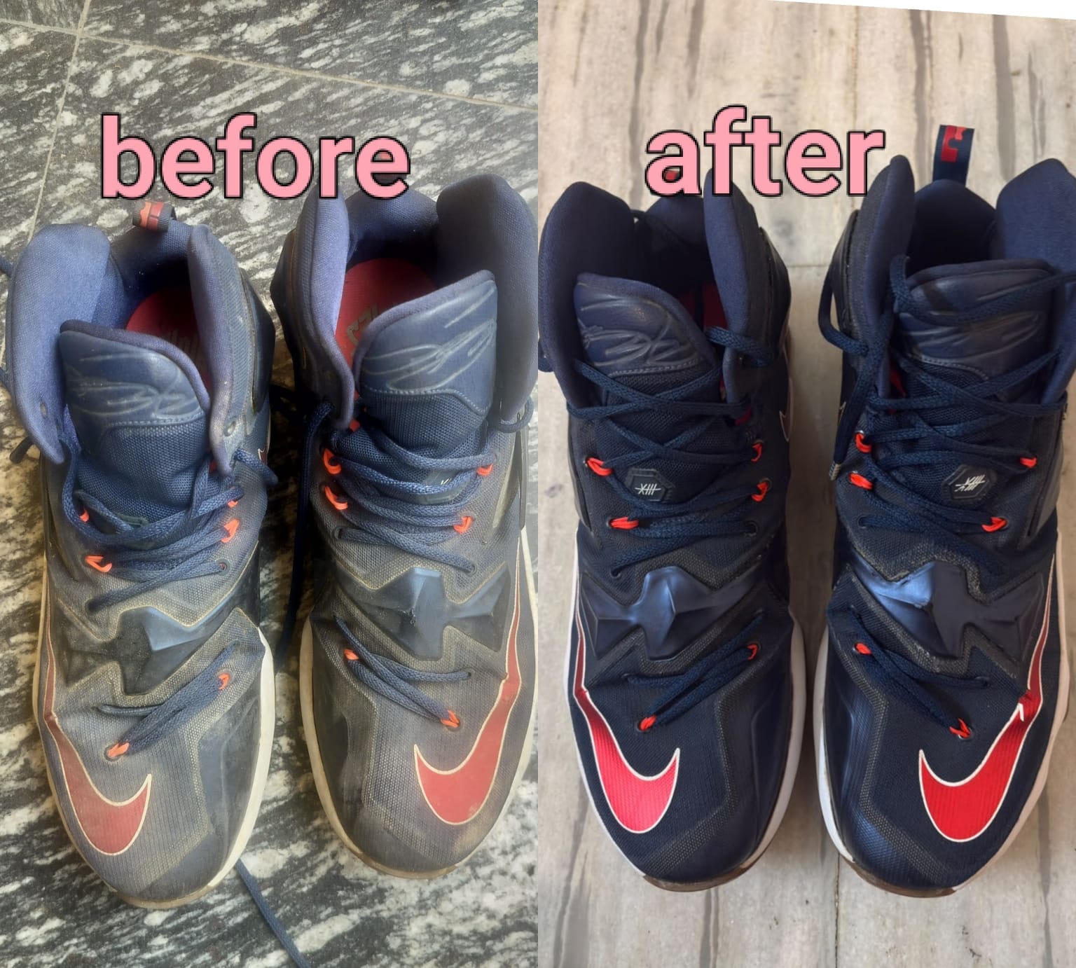 Fresh finish before and after result