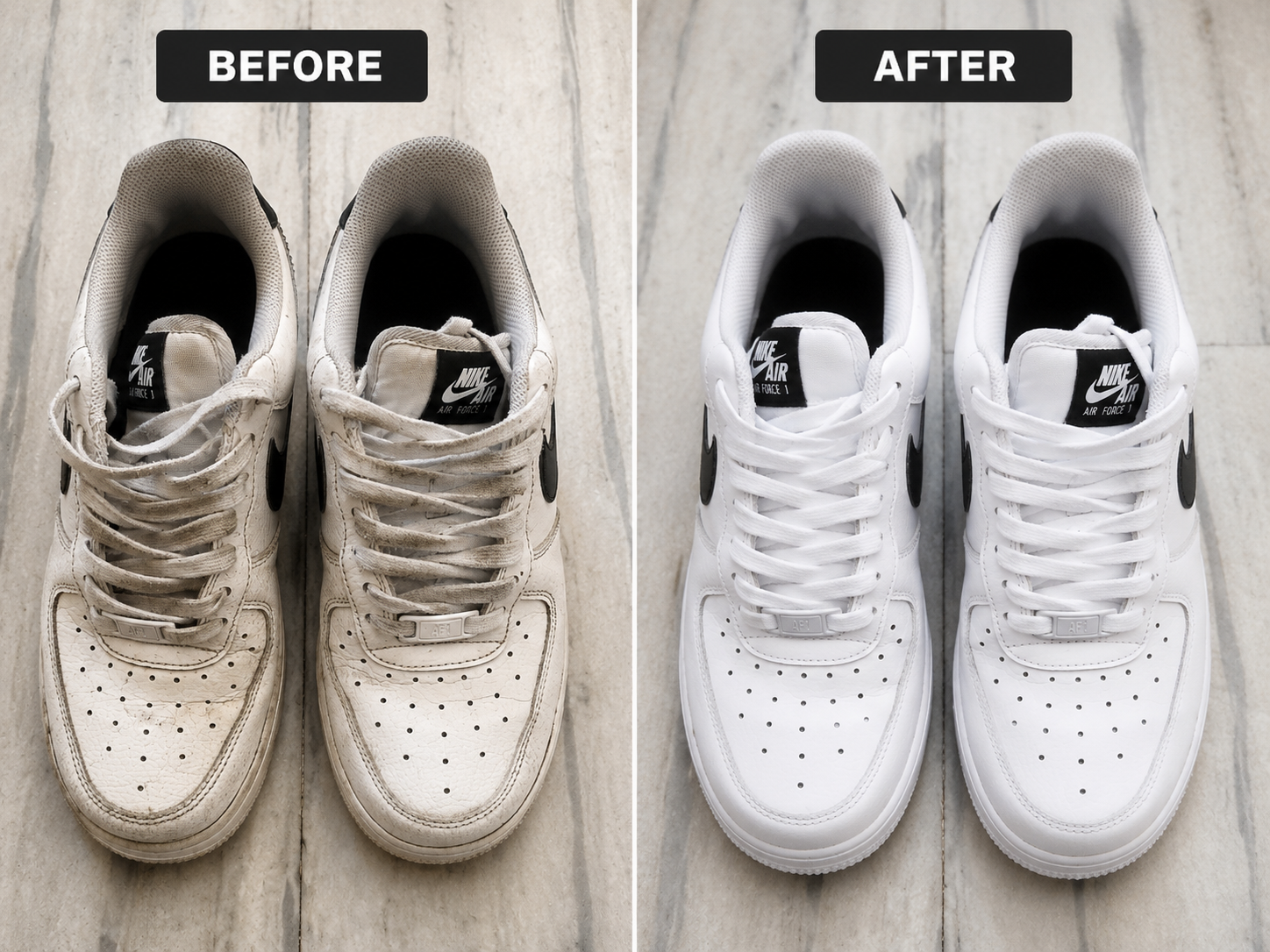 Detailed shoe cleaning result